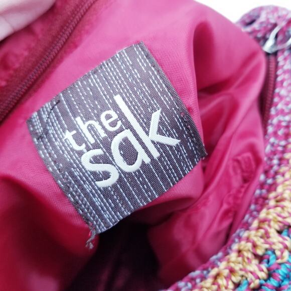 THE SAK Sequoia Stripe Crochet Crossbody Boho Handbag - Picture 5 of 11